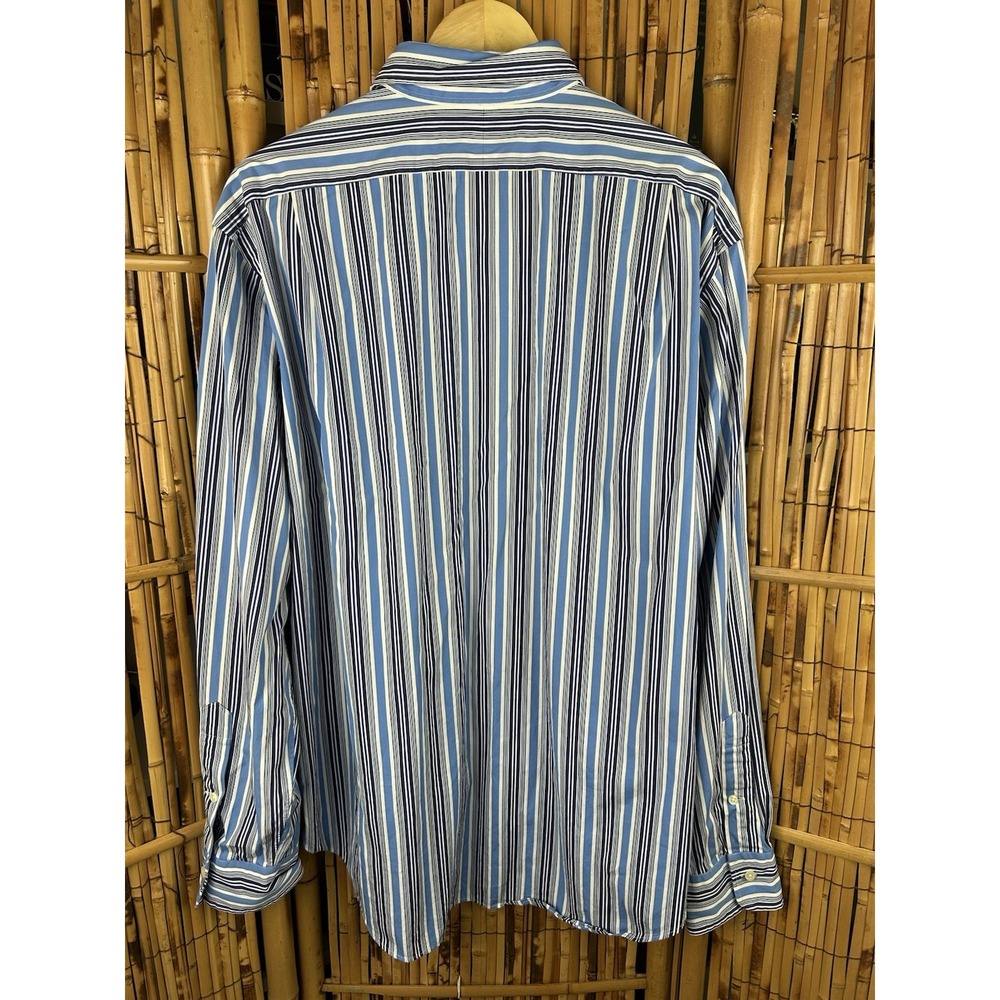 Polo Ralph Lauren Stanton Classic Fit Men's Long Sleeve Blue White Stripe XL - Picture 7 of 12